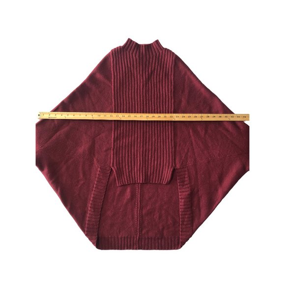 Marciano Womens Red High Neck Batwing Sleeve Cashmere Mid Long Pullover Sweater - Picture 3 of 8